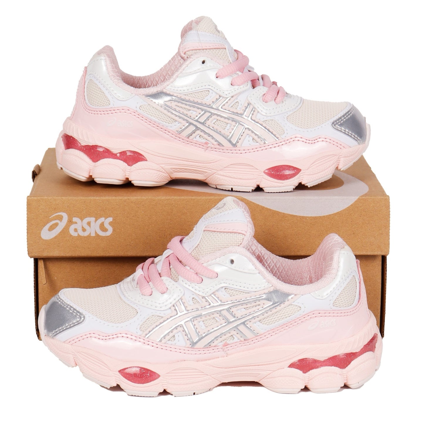 Pink & Silver Asics
