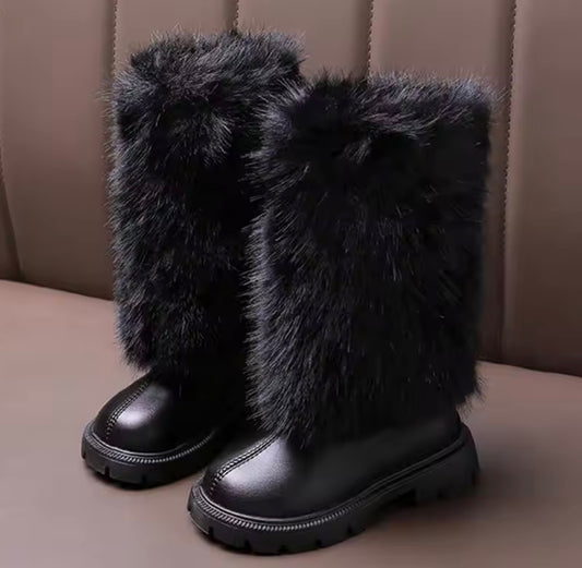 That Girl Black Fur Boots