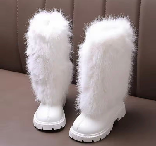 White That Girl Fur Boots